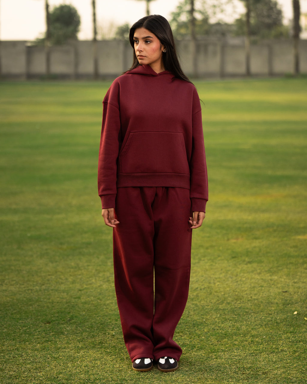 Premium Heavyweight Oversized Tracksuit – Deep Maroon