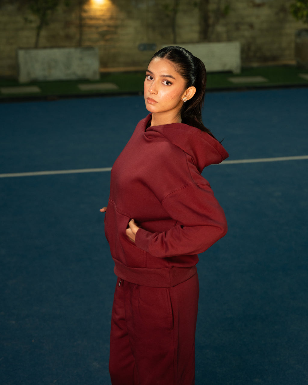Premium Heavyweight Oversized Tracksuit – Deep Maroon