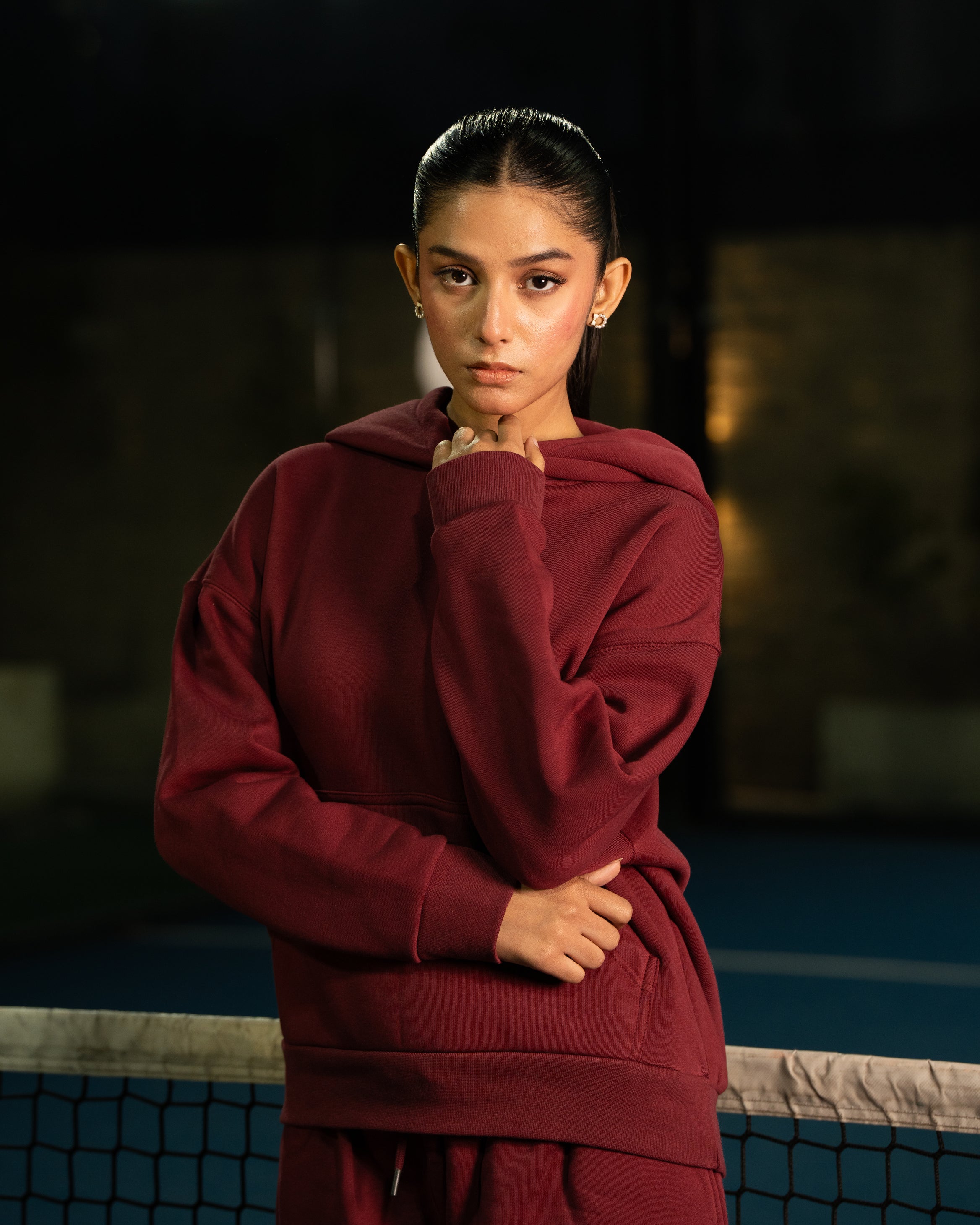Premium Heavyweight Oversized Tracksuit – Deep Maroon