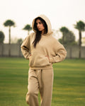 Premium Oversized Fleece Hoodie in Desert Sand