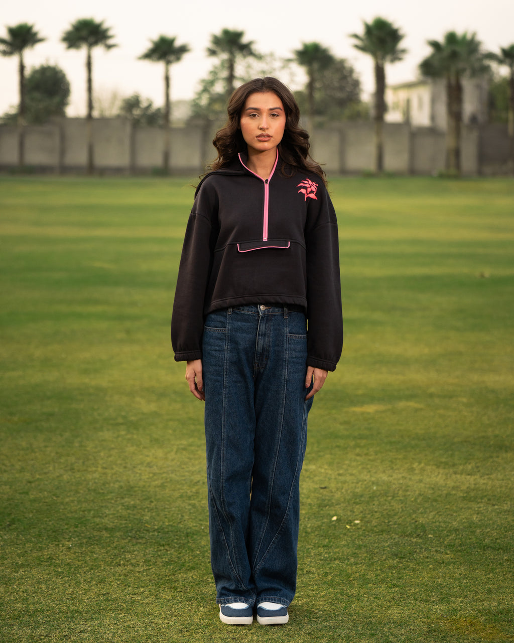 Premium Midnight Black Quarter-Zip Pullover