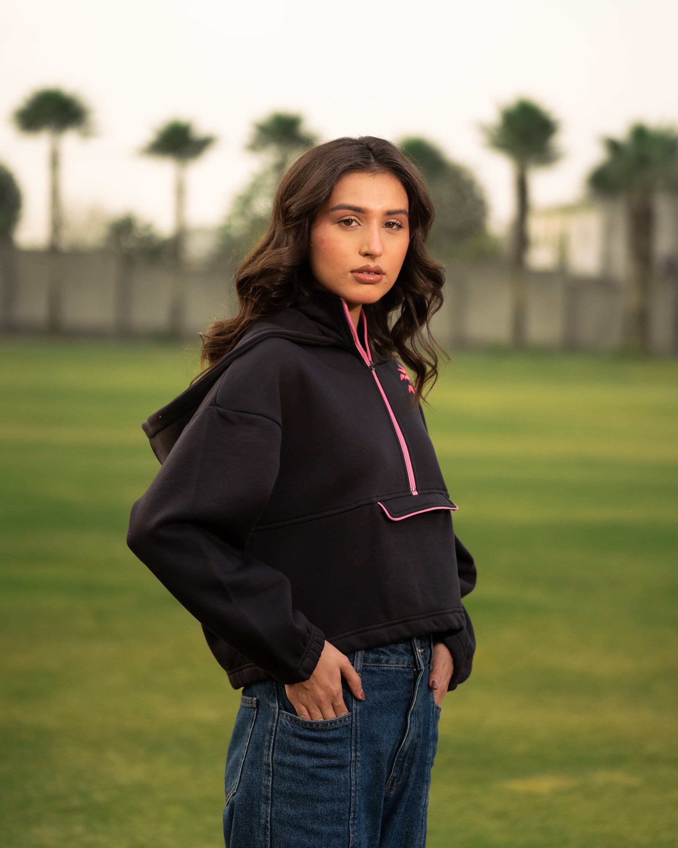 Premium Midnight Black Quarter-Zip Pullover