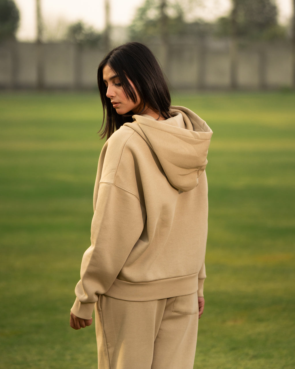 Premium Oversized Fleece Tracksuit-Desert Sand
