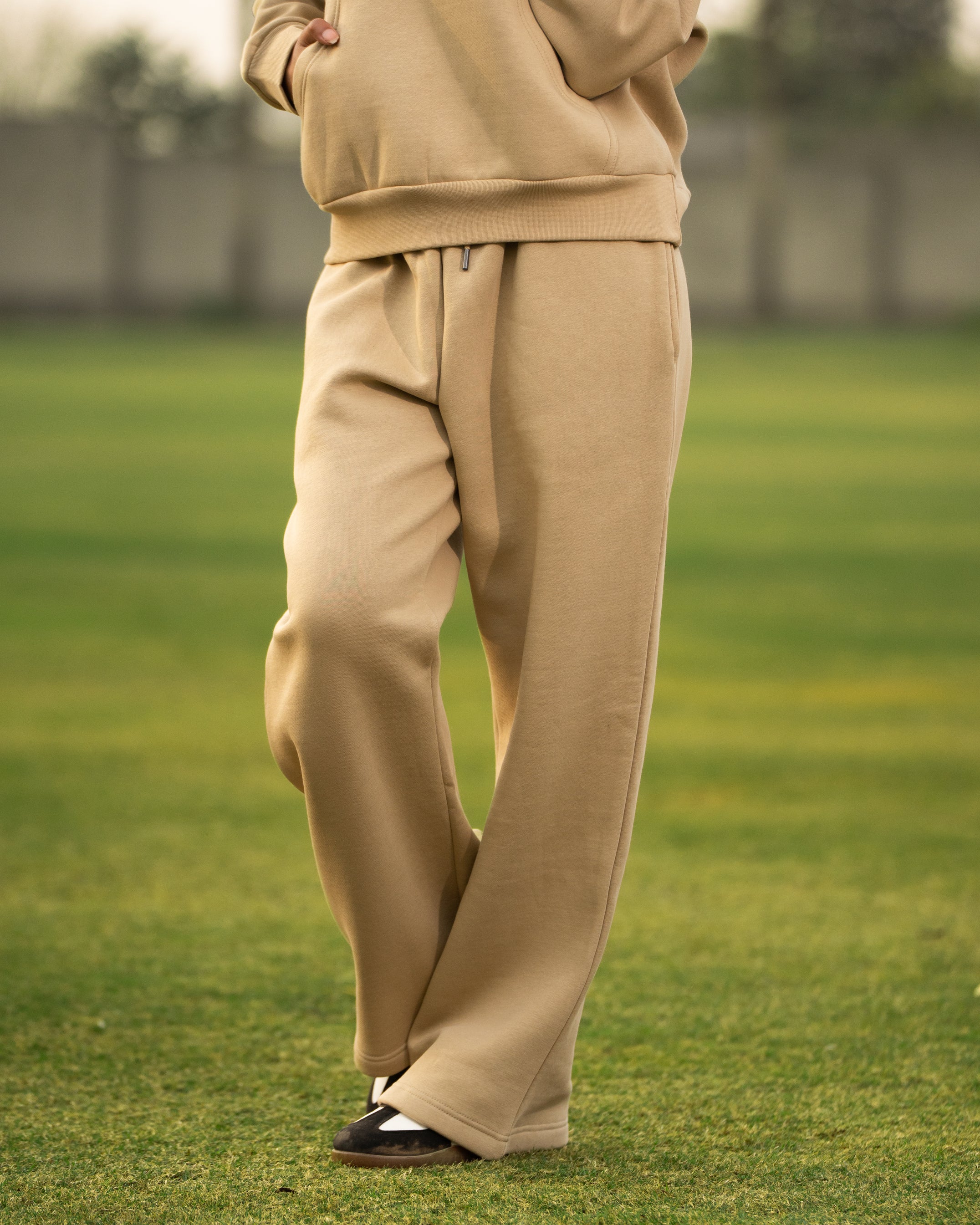 Premium Oversized Fleece Tracksuit-Desert Sand