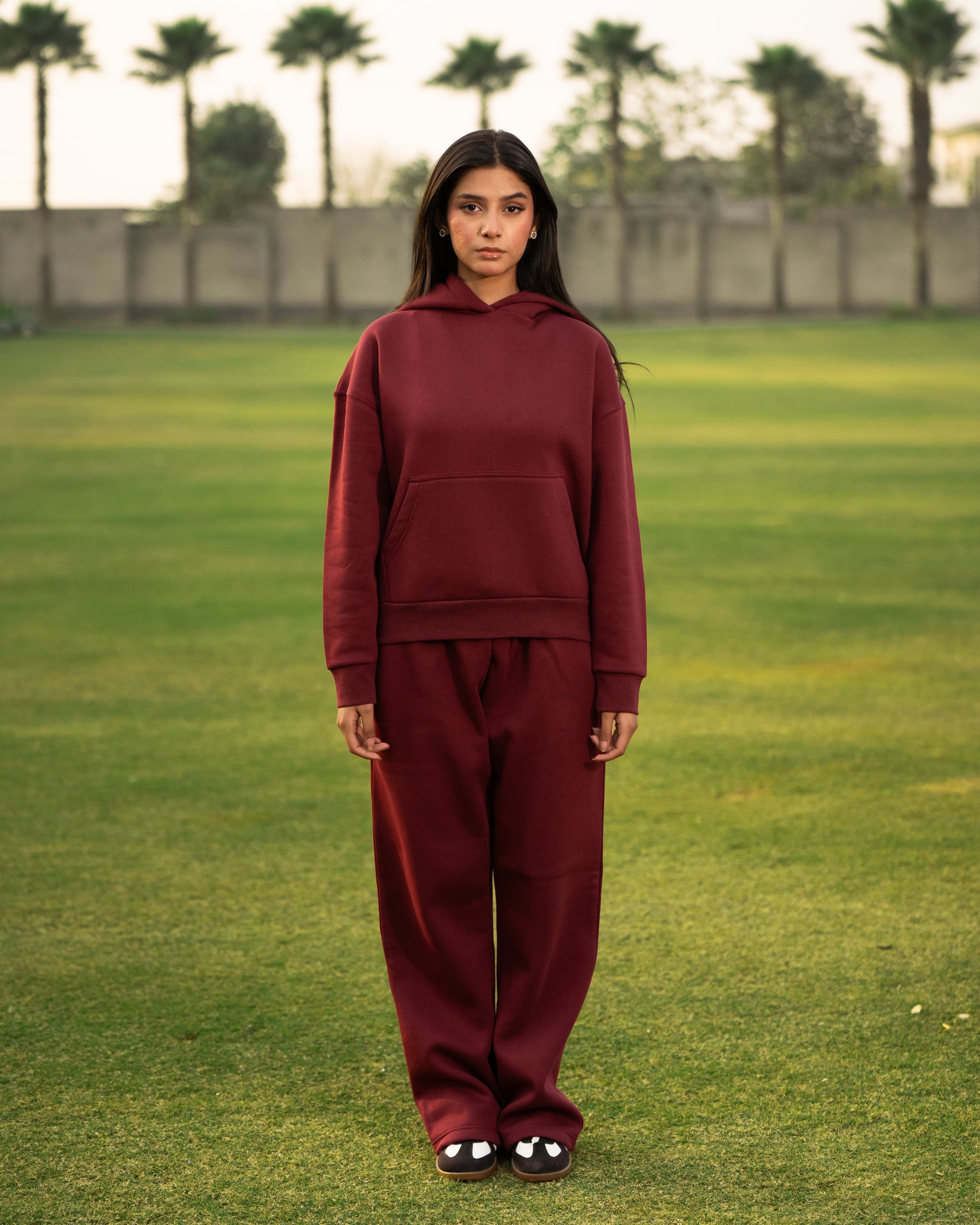 Premium Heavyweight Oversized Tracksuit – Deep Maroon